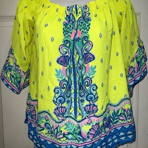 Lilly Pulitzer Women's Top Vibrant Yellow Floral Women's Top